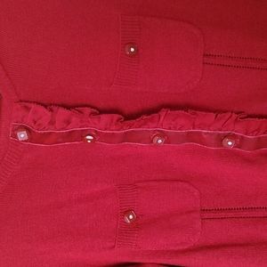 Silk cashmere cardigan with velvet trim